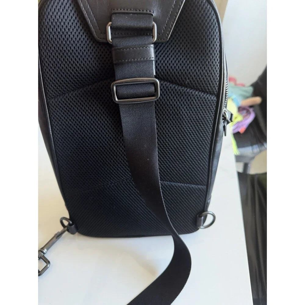 Coach Graham Pack C2931 Black Leather Sling Crossbody Backpack Men’s Unisex